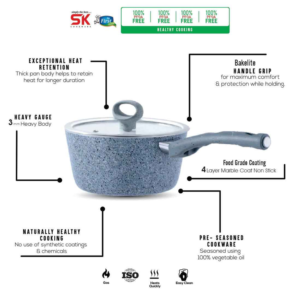 18cm Non Stick Marble Coated Signature Sauce Pan