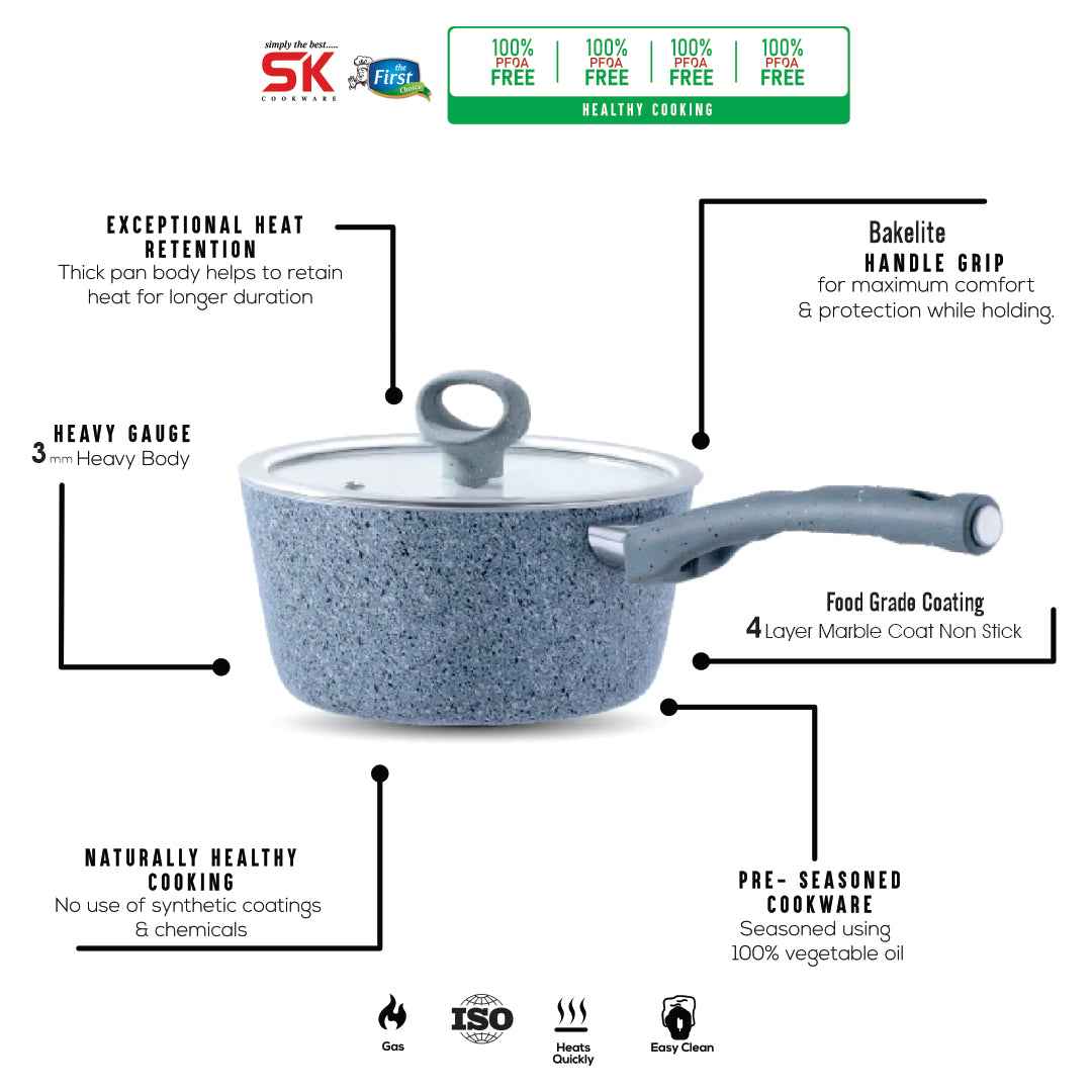 18cm Non Stick Marble Coated Signature Sauce Pan